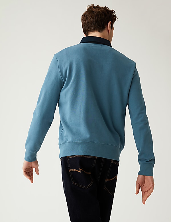 Pure Cotton Colour Block Rugby Sweatshirt