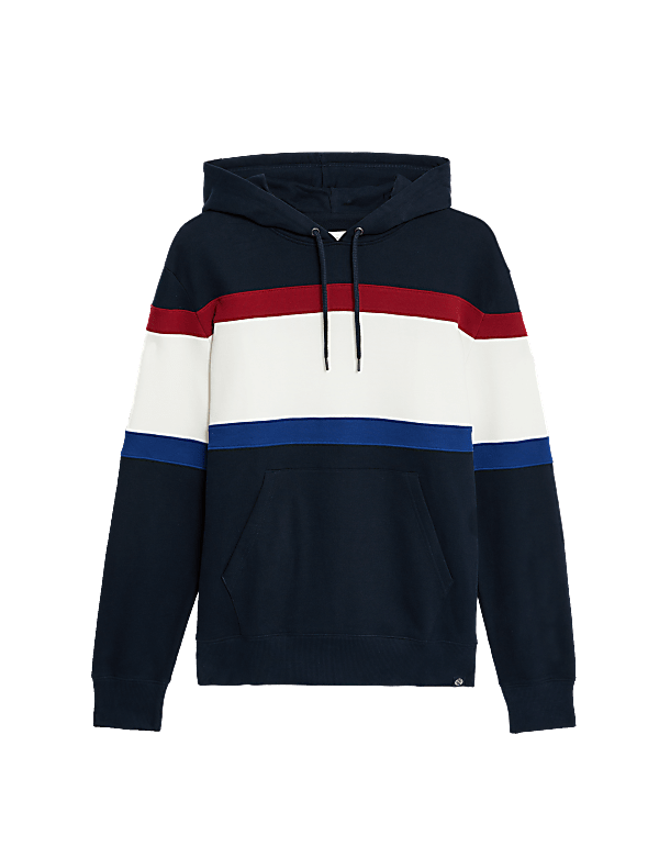 Pure Cotton Colour Block Hoodie