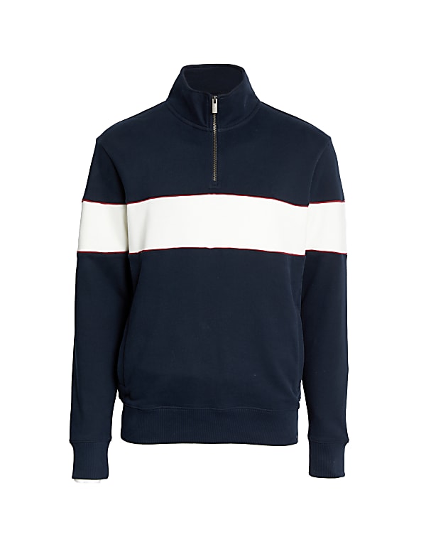 Colour block half zip sweatshirt shop
