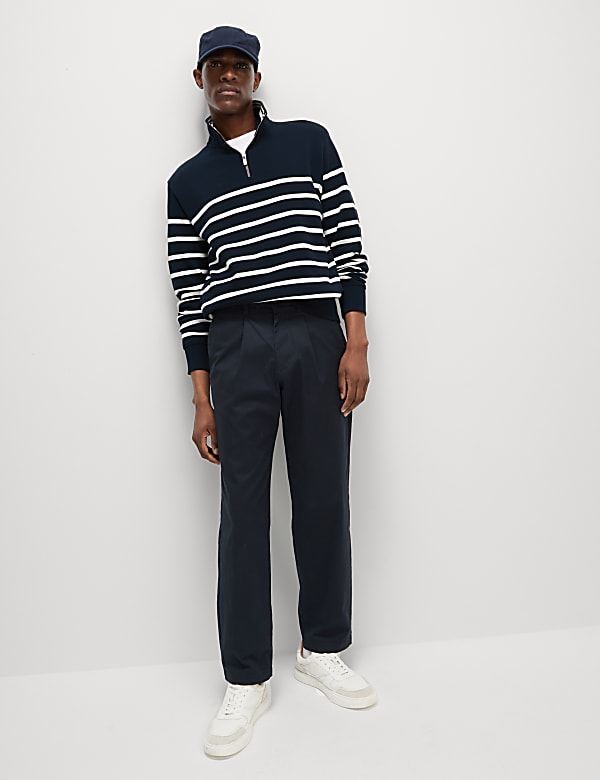 Pure Cotton Striped Sweatshirt - US