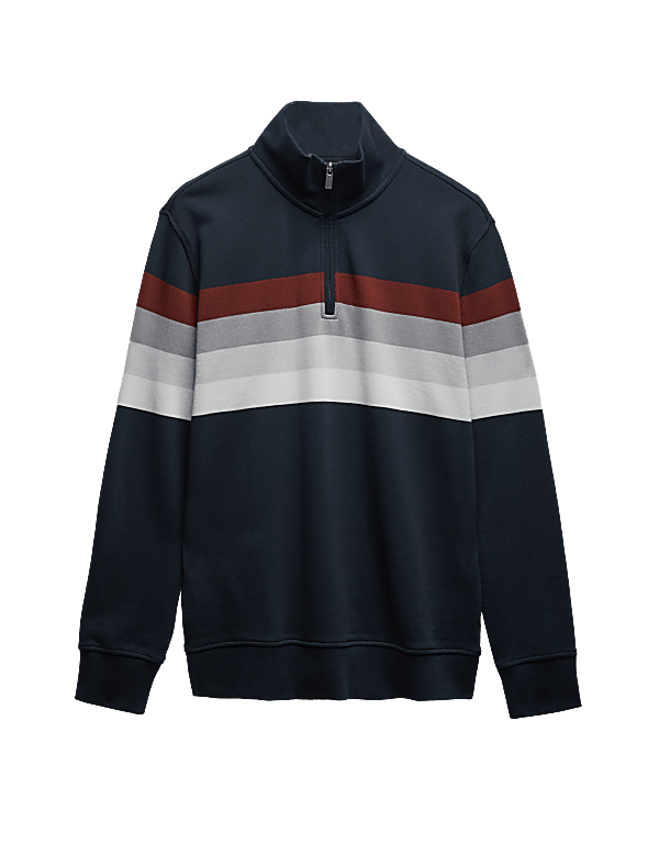 Pure Cotton Half Zip Sweatshirt