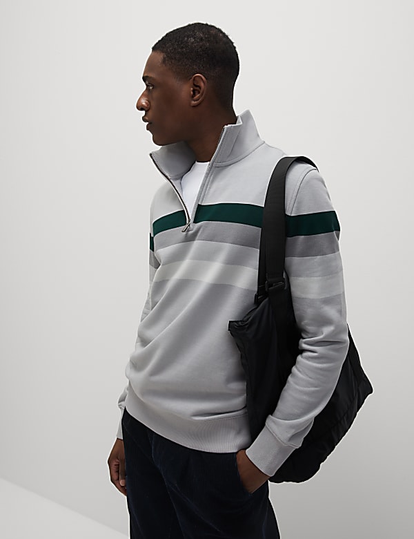 Pure Cotton Half Zip Sweatshirt