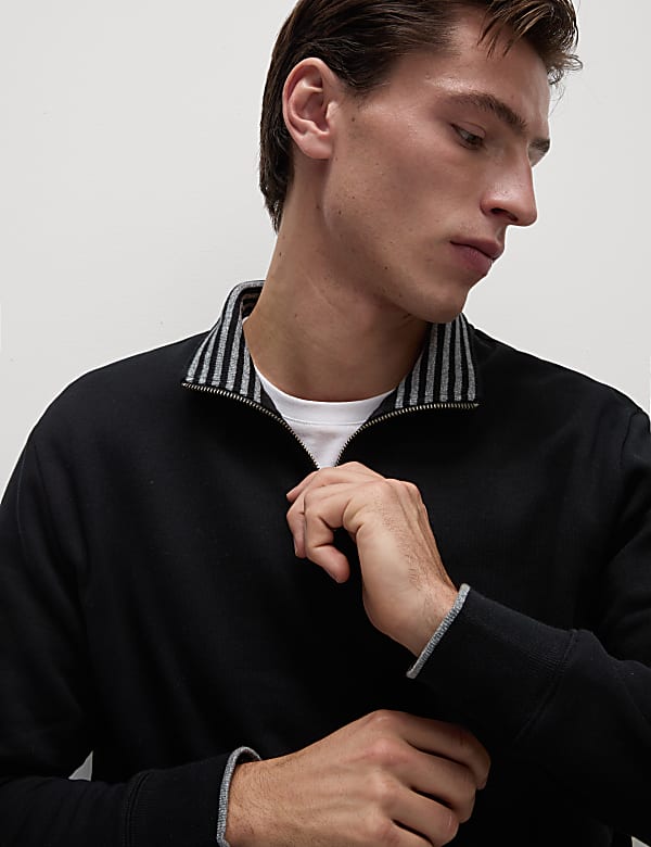 Pure Cotton Half Zip Sweatshirt