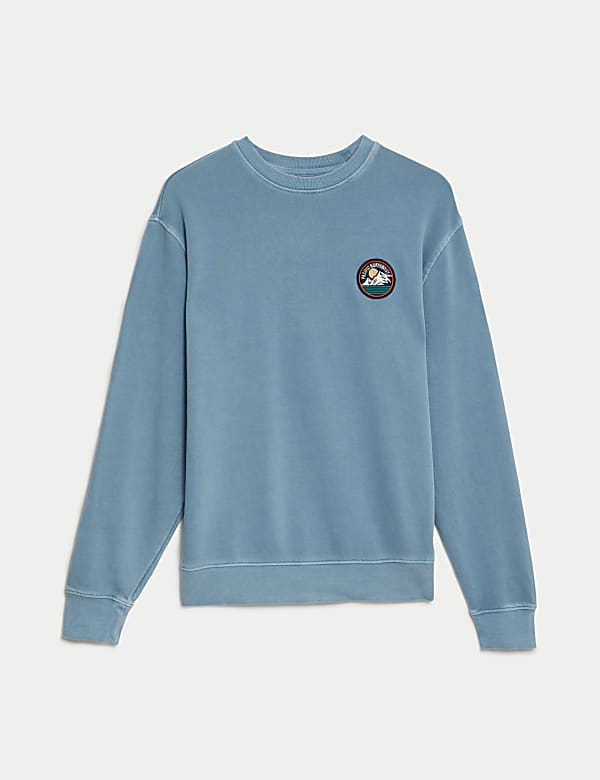 Sweatshirt aus reiner Baumwolle mit Grafik - AT