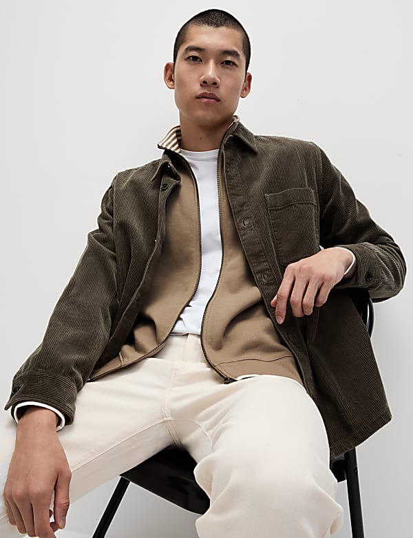 Pure Cotton Zip Up Funnel Neck Sweatshirt