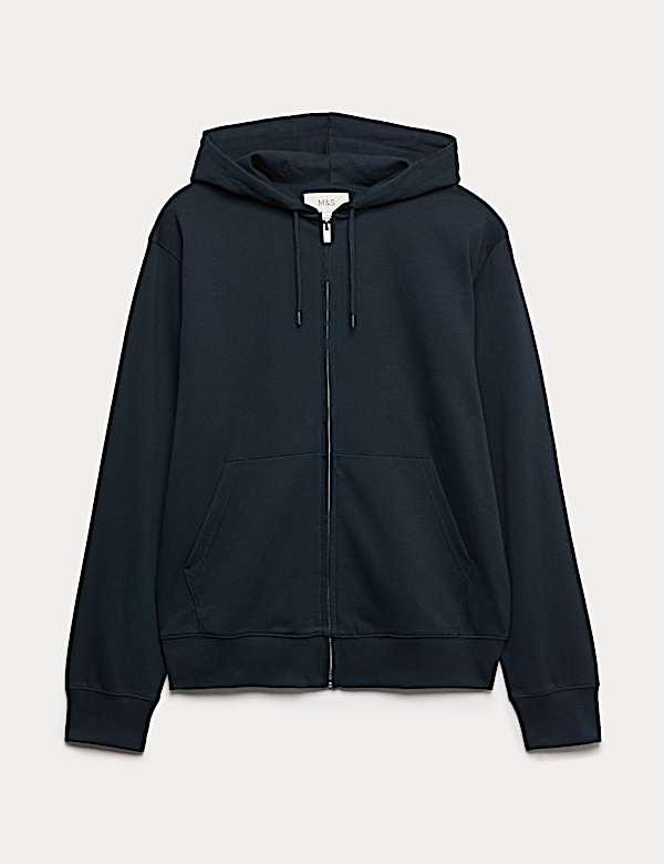 Cotton Rich Zip Through Hoodie - SK