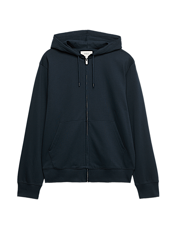 Cotton Rich Zip Through Hoodie