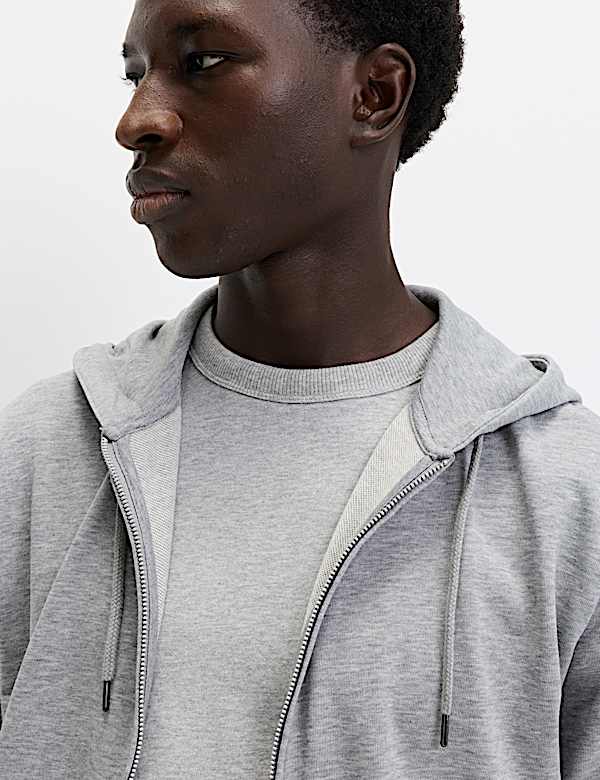 Cotton Rich Zip Through Hoodie