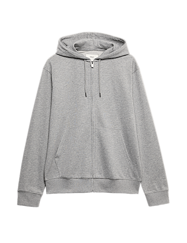 Cotton Rich Zip Through Hoodie