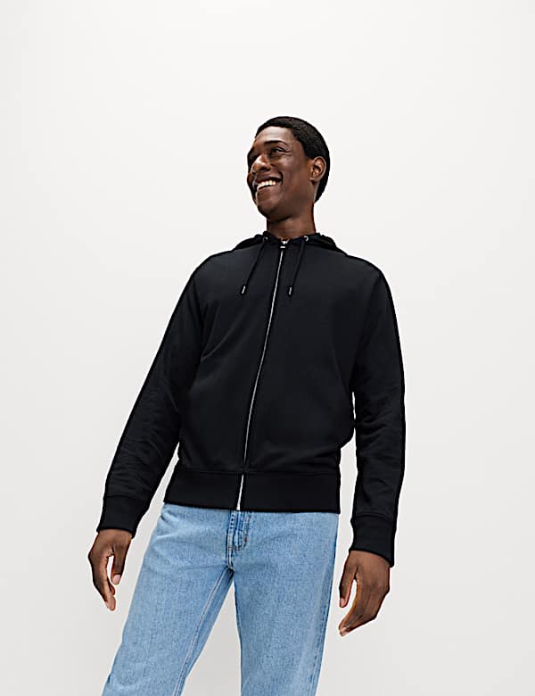 Cotton Rich Zip Through Hoodie - US