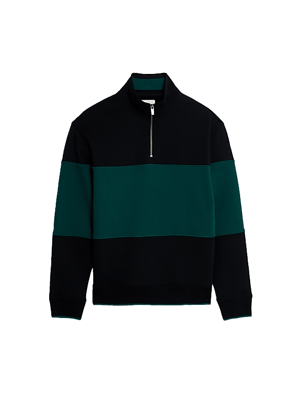 Pure Cotton Half Zip Sweatshirt