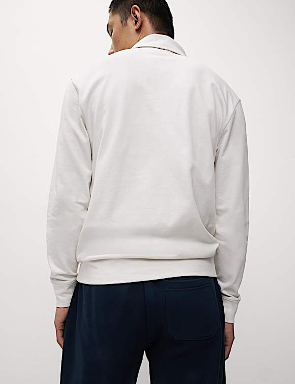 Polokošile s polovičním zipem, s vysokým podílem bavlny - CZ