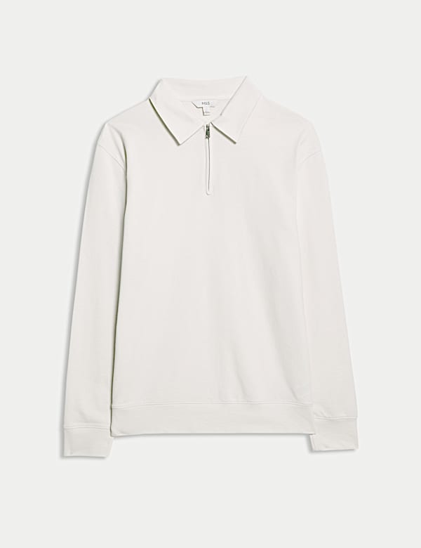 Polokošile s polovičním zipem, s vysokým podílem bavlny - CZ