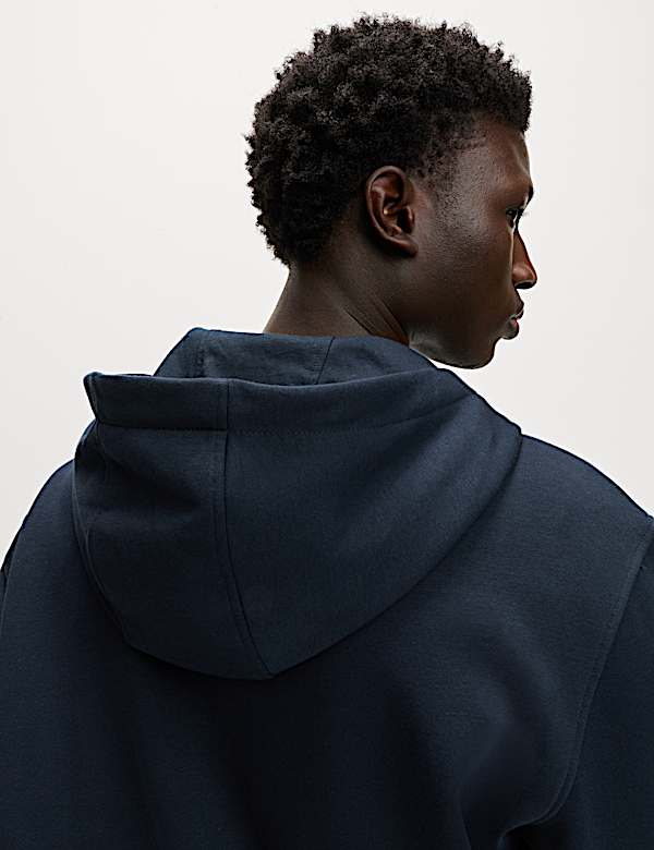 Cotton Rich Zip Through Hoodie - LV