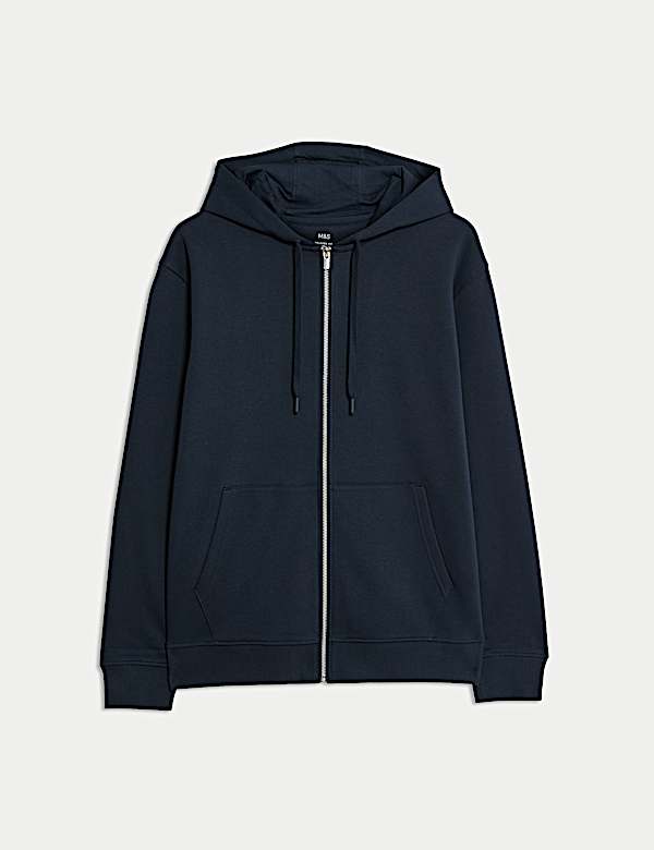 Cotton Rich Zip Through Hoodie - LV