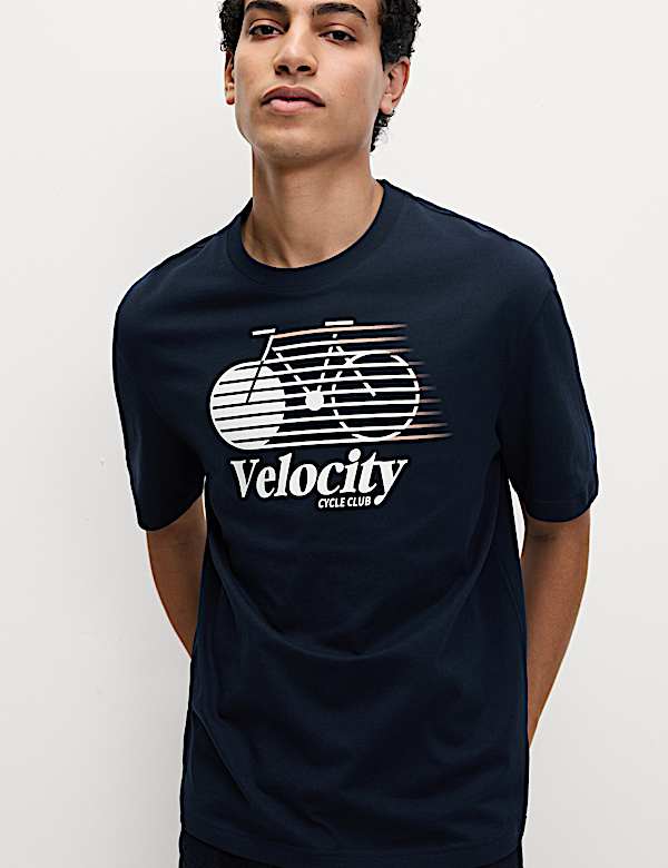 Pure Cotton Bike Print T-shirt