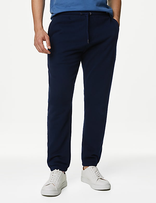 Drawstring Pure Cotton Fleece Lined Joggers