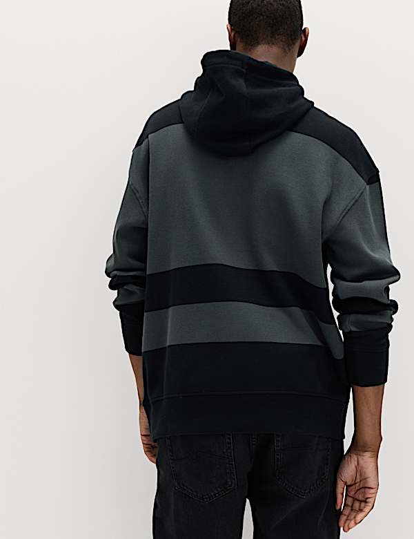 Pure Cotton Colour Block Hoodie - US