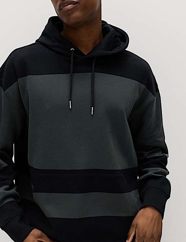 Pure Cotton Colour Block Hoodie - US