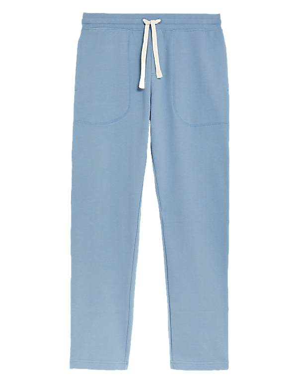 Drawstring Pure Cotton Straight Leg Joggers