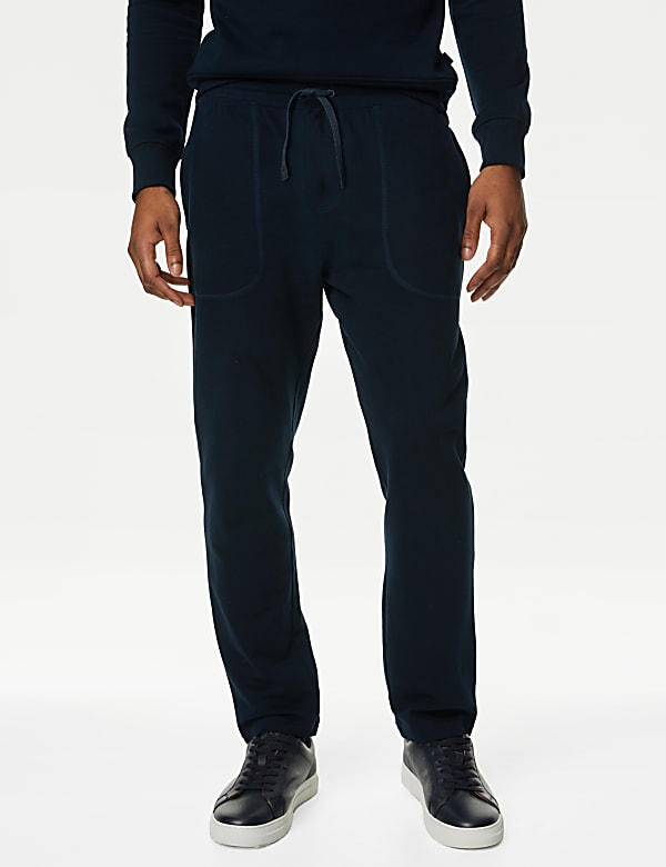Navy cotton joggers on sale