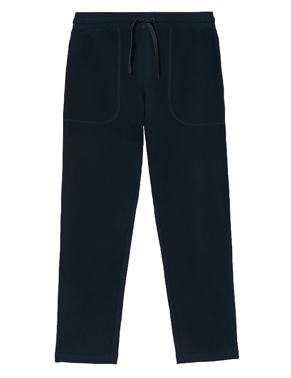 Drawstring Pure Cotton Straight Leg Joggers
