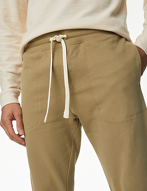 Drawstring Pure Cotton Straight Leg Joggers