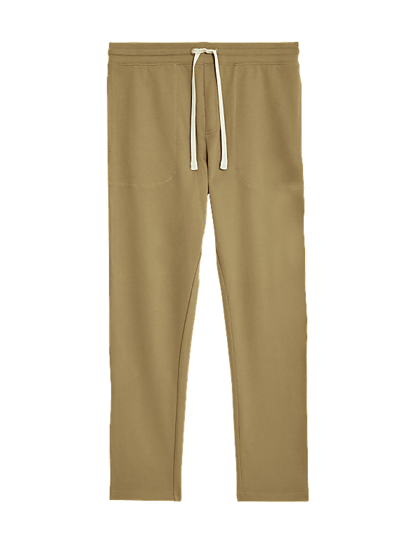 Drawstring Pure Cotton Straight Leg Joggers
