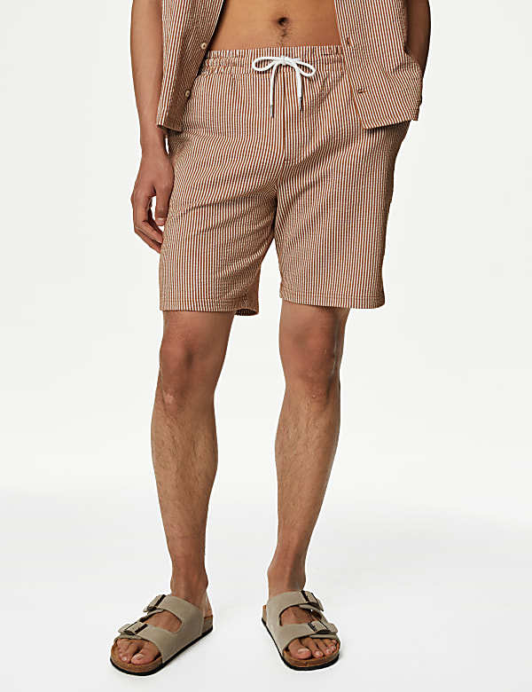 Striped Drawstring Jersey Shorts