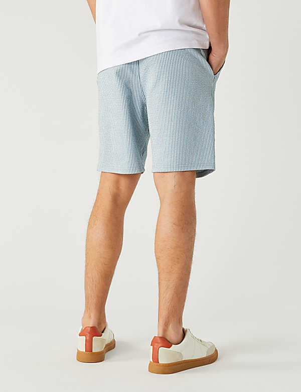Striped Drawstring Jersey Shorts