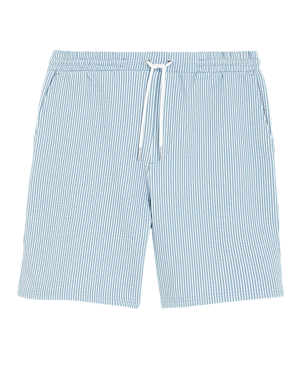 Striped Drawstring Jersey Shorts