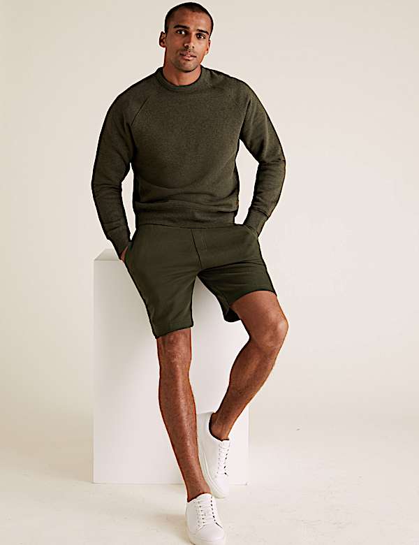 Pure Cotton Drawstring Jersey Shorts