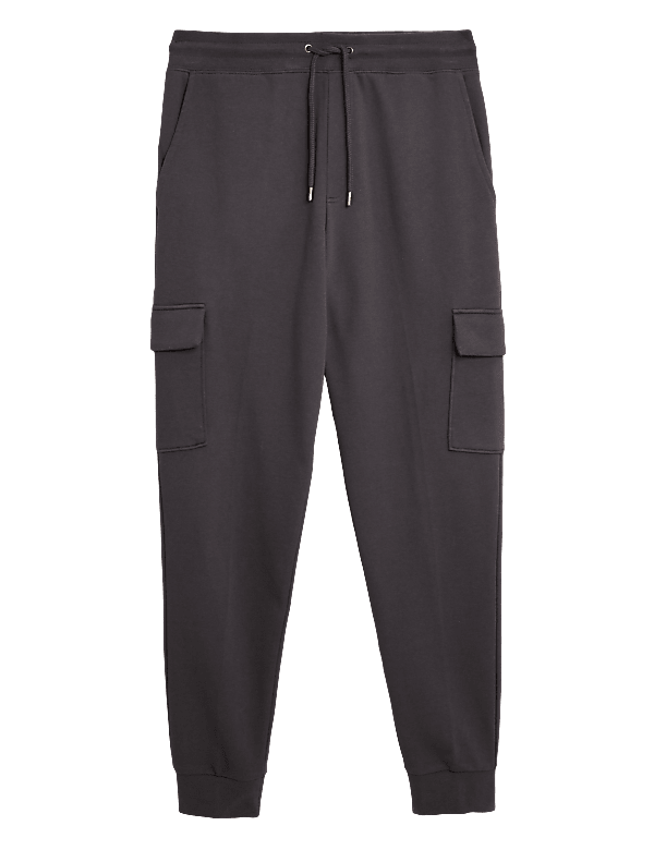 Cuffed Pure Cotton Cargo Joggers