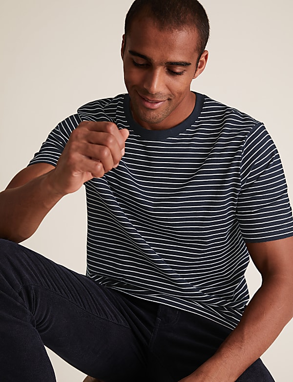 Pure Cotton Striped T-Shirt