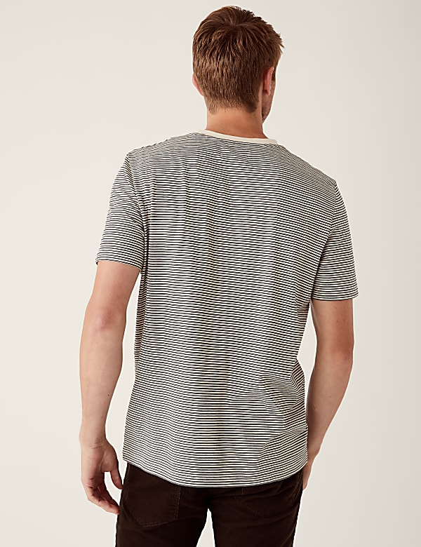 Pure Cotton Textured Striped T-Shirt