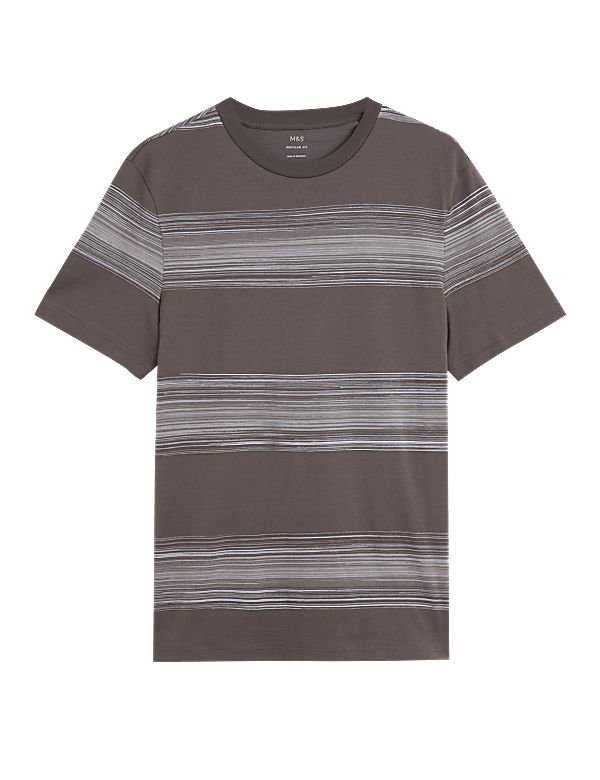 Cotton Rich Striped Crew Neck T-Shirt