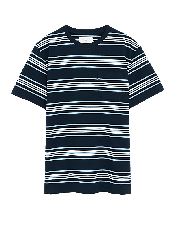 Pure Cotton Striped Heavy Weight T-Shirt