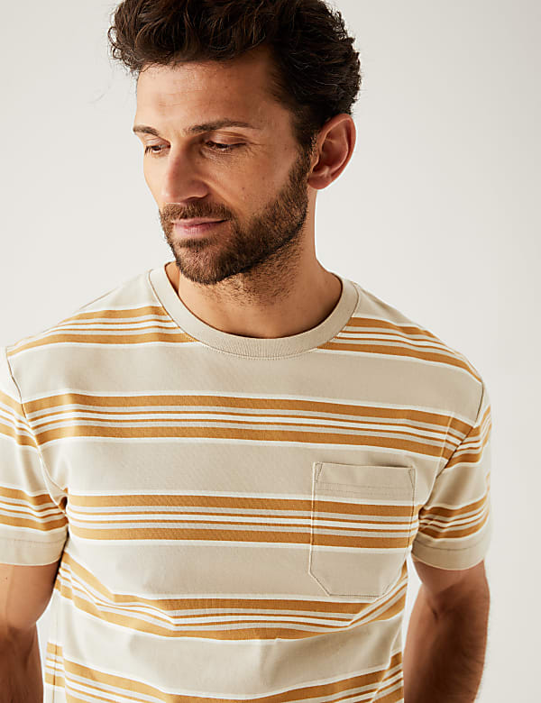 Pure Cotton Striped Heavy Weight T-Shirt