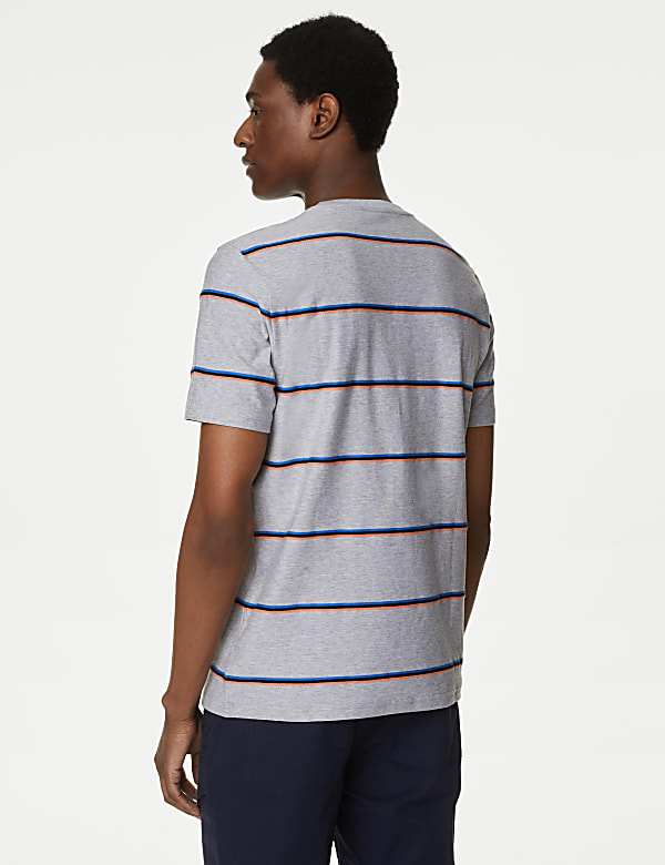 Pure Cotton Textured Striped T-Shirt