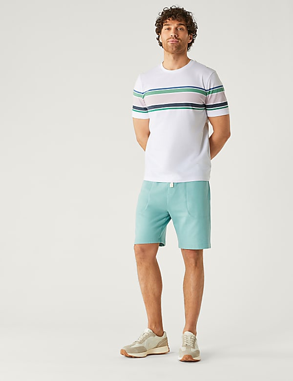 Pure Cotton Striped Crew Neck T-Shirt