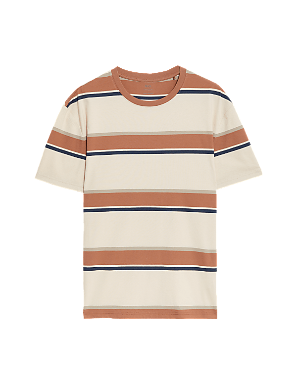 Pure Cotton Striped T-Shirt