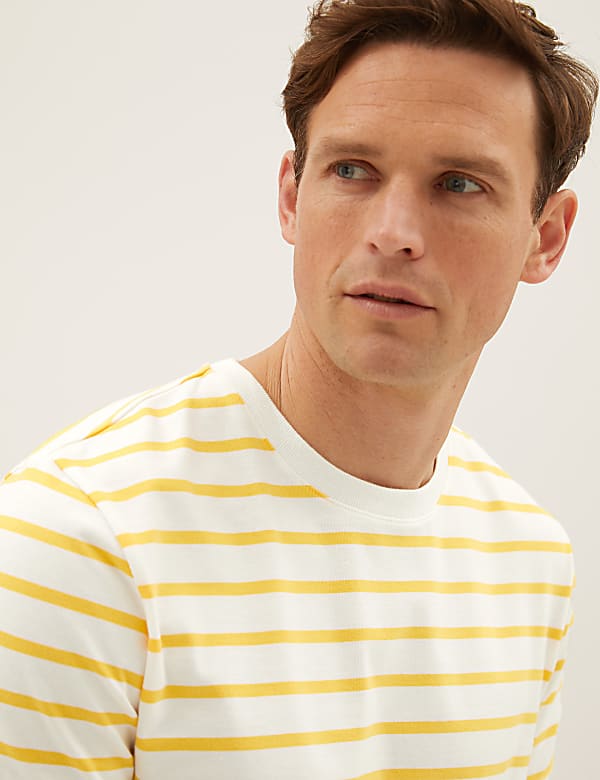 Pure Cotton Striped Heavy Weight T-Shirt