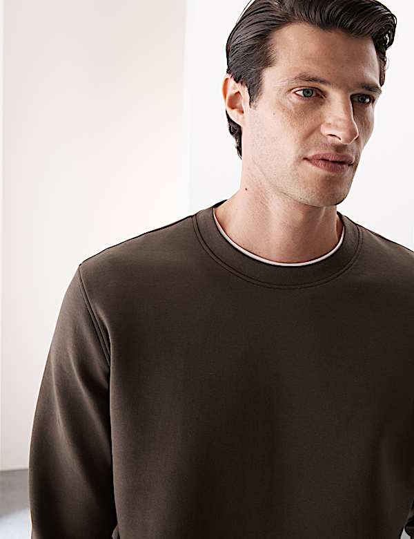 Cotton Rich Crew Neck Sweatshirt - US