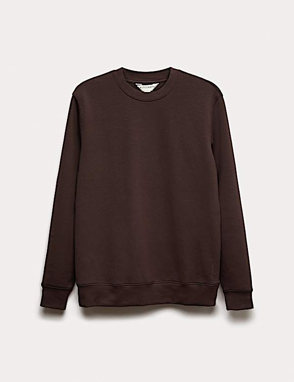 Sweatshirt mit rundem Ausschnitt und hohem Baumwollanteil - DE