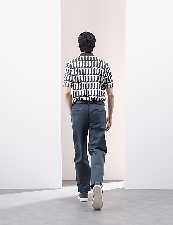 Pure Supima® Cotton Geometric Print Polo Shirt