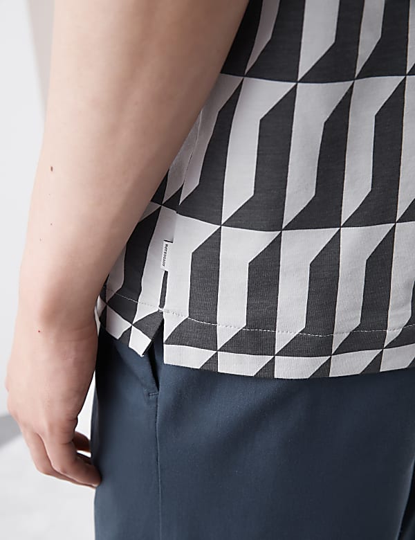 Pure Supima® Cotton Geometric Print Polo Shirt