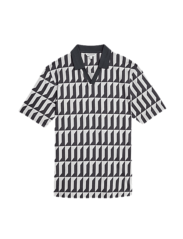 Pure Supima® Cotton Geometric Print Polo Shirt