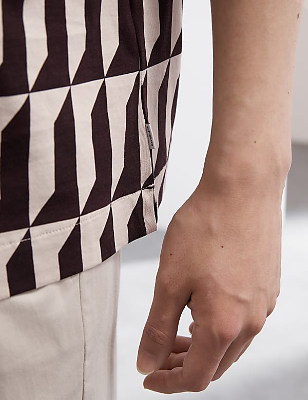 Pure Supima® Cotton Geometric Print Polo Shirt