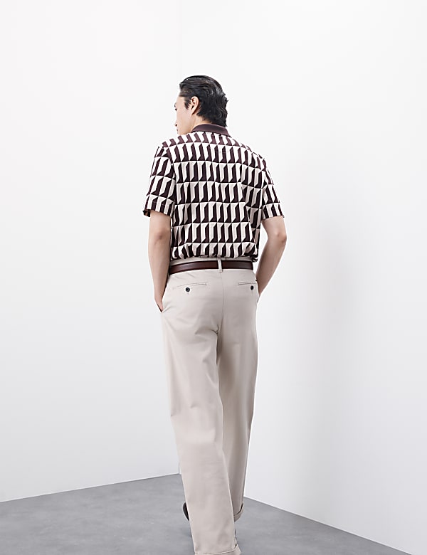 Pure Supima® Cotton Geometric Print Polo Shirt