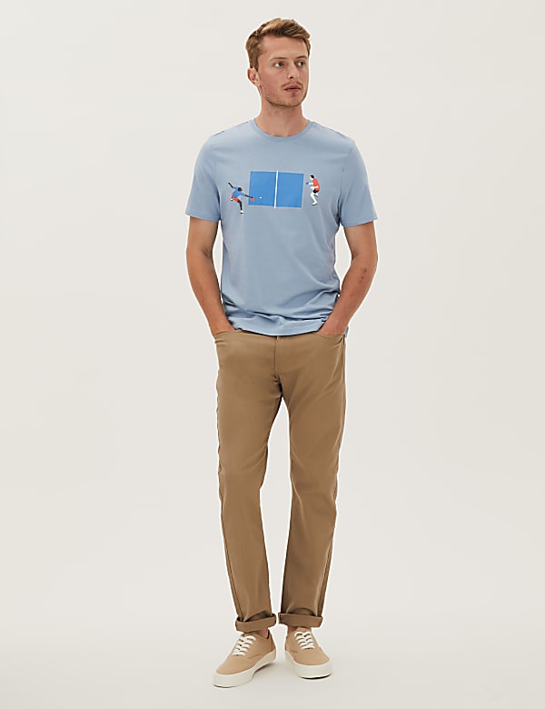 Pure Cotton Table Tennis Graphic T-Shirt